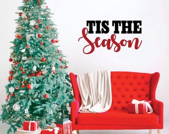 Christmas Wall Decal – Tis The Season Holiday Vinyl Sticker