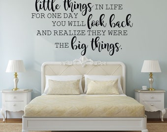 Life Quote Wall Decal -Enjoy the Little Things Vinyl Lettering for Living Room, Bedroom, Kitchen, Office - Family Gift