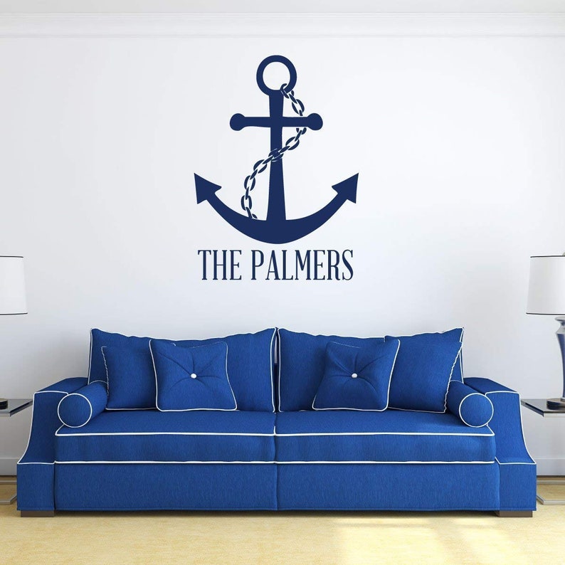 Anchor Wall Decal Vinyl Sticker Personalized Large Nautical - Etsy