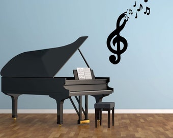 Cute Music Notes Wall Decal - Musician Gifts For Bedroom, Playroom or Studio Room Decoration