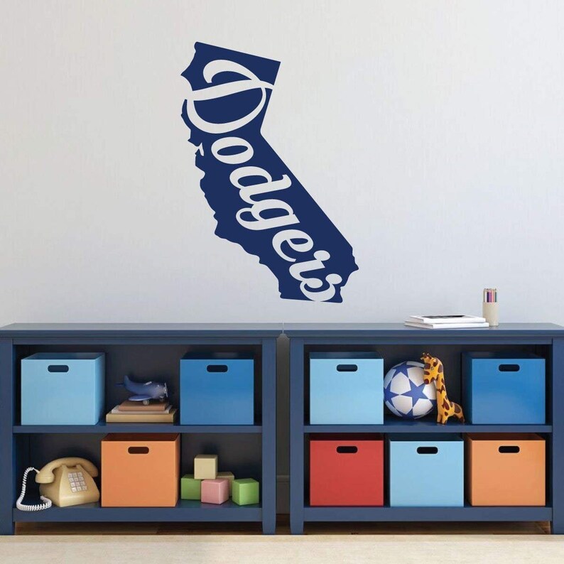 LA Dodgers Wall Decor State of California Baseball Etsy