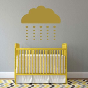 Raining Dot Cloud Silhouette Wall Decal - Vinyl Decor for Baby&#39;s Room, Bedroom or Play Room