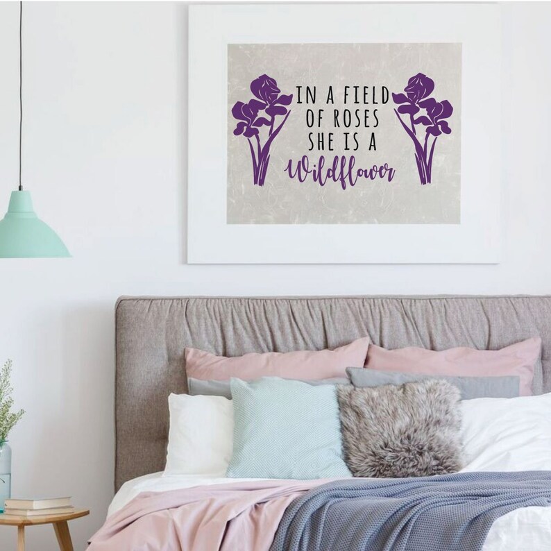 Girls Room Wall Decal Floral Wall Art in A Field of Etsy