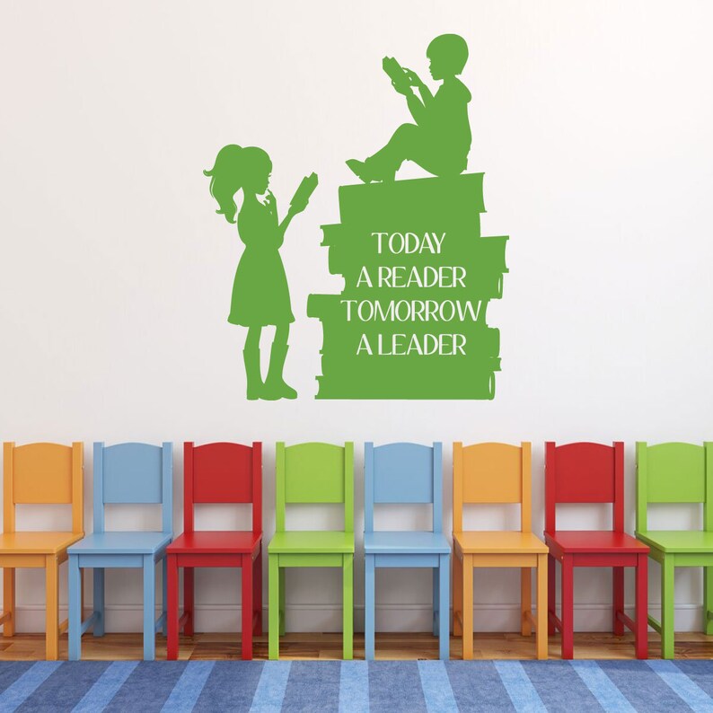 Vinyl Wall Decal Decoration for Teachers Today A Reader Etsy