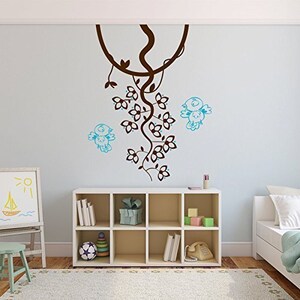 Nursery Wall Decals, Tree Vine and Flying Birds Vinyl Stickers for Children&#39;s Bedroom Decor