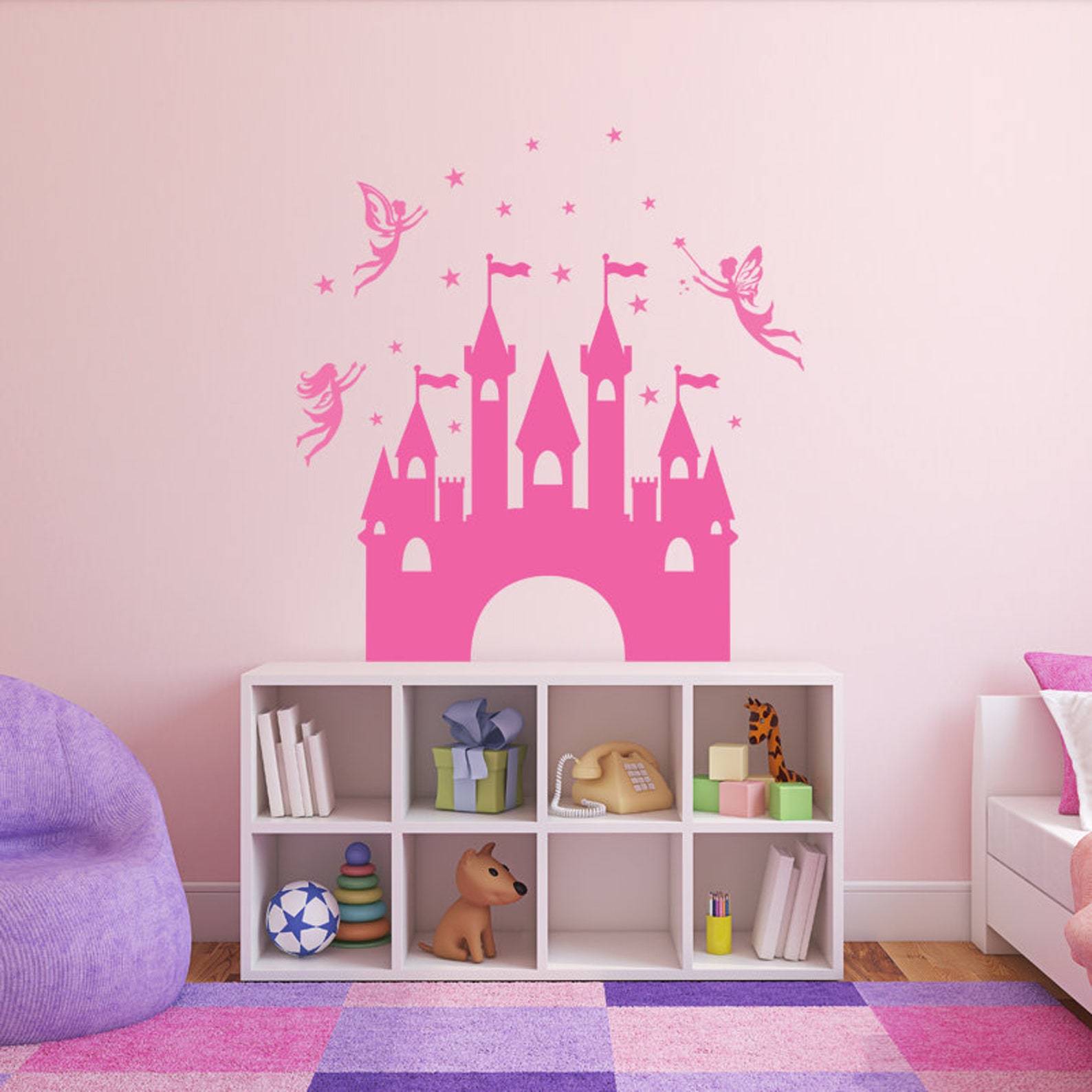 Princess Castle Wall Decals Personalized Magical Fairies Etsy