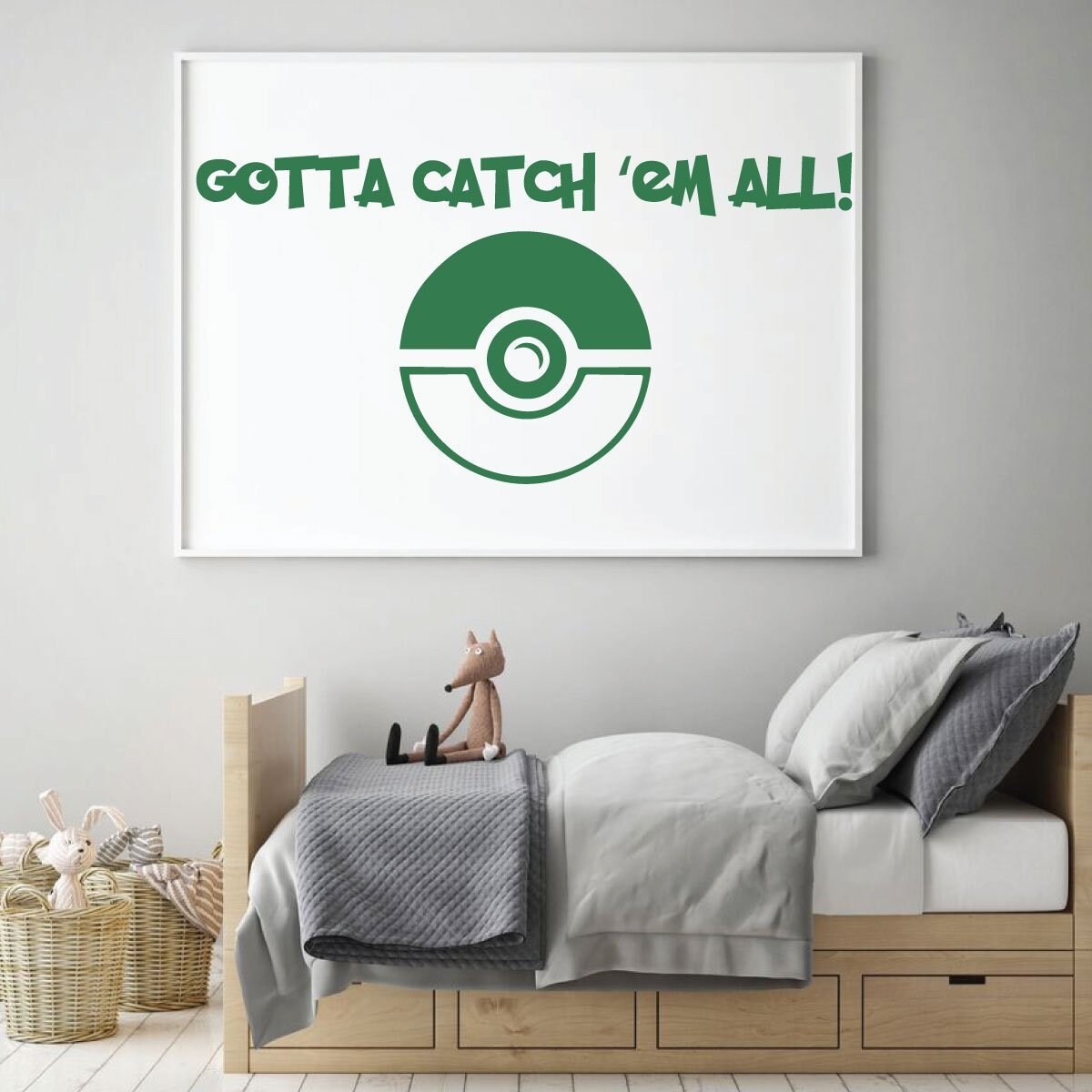 Pokemon Wall Decor Gotta Catch 'em All Vinyl Sticker | Etsy