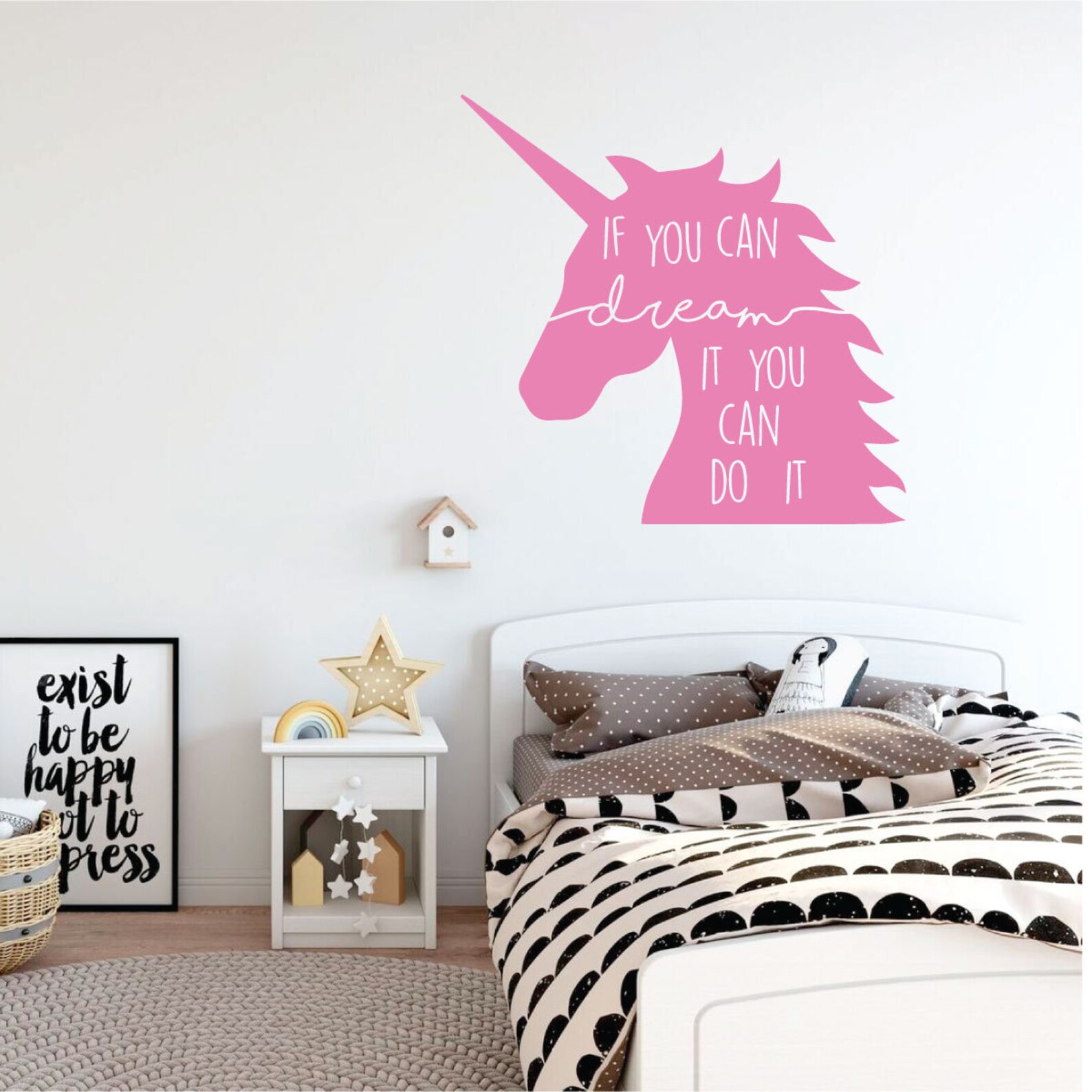 Unicorn Vinyl Wall Decal If You Can Dream It You Can Do It Etsy