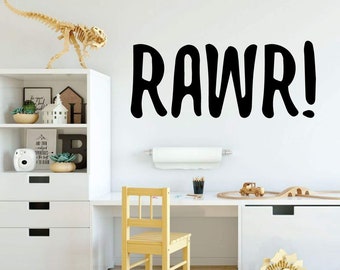 Dinosaur Wall Decor - RAWR! - Vinyl Sticker Wall Decal for Boys bedroom or Playroom Decoration for Dinosaur Theme Room