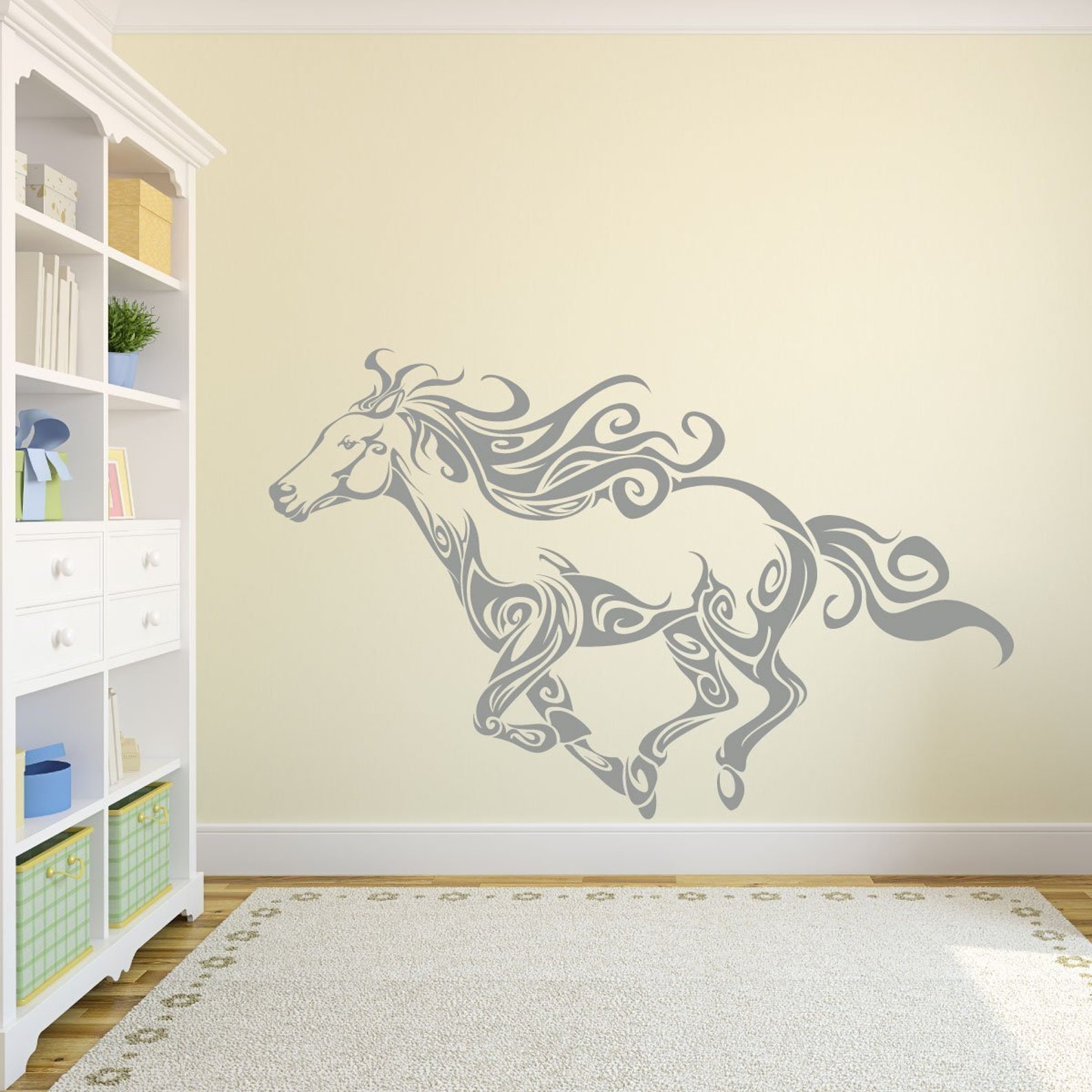 Horse Home Decor Running Stallion Vinyl Wall Decal Etsy