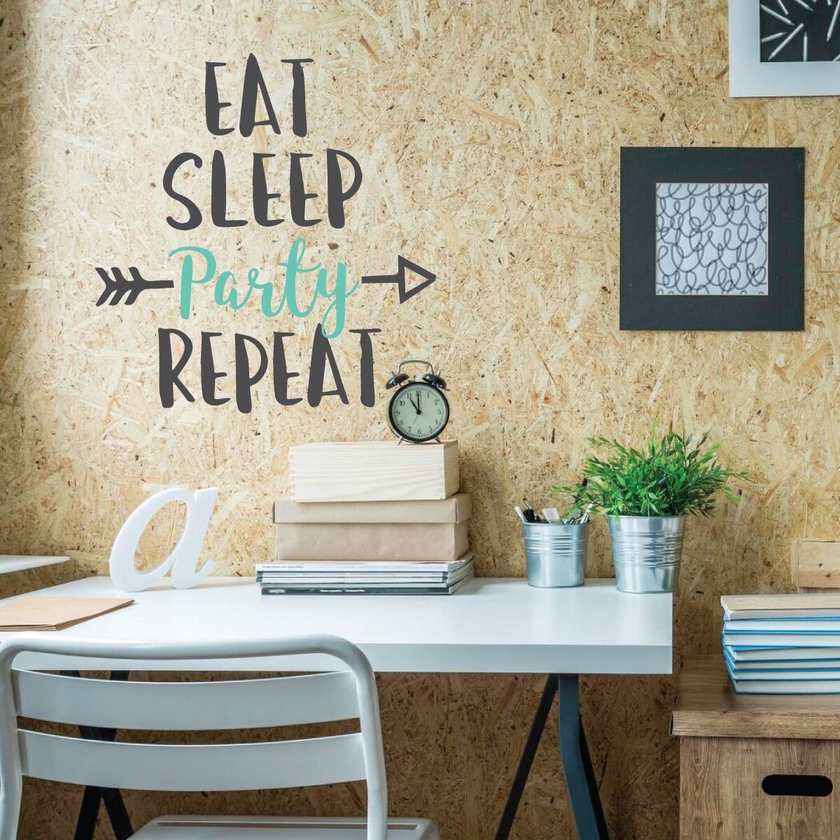 Funny Wall Art Wall Decor Party Eat Sleep Party Repeat - Etsy