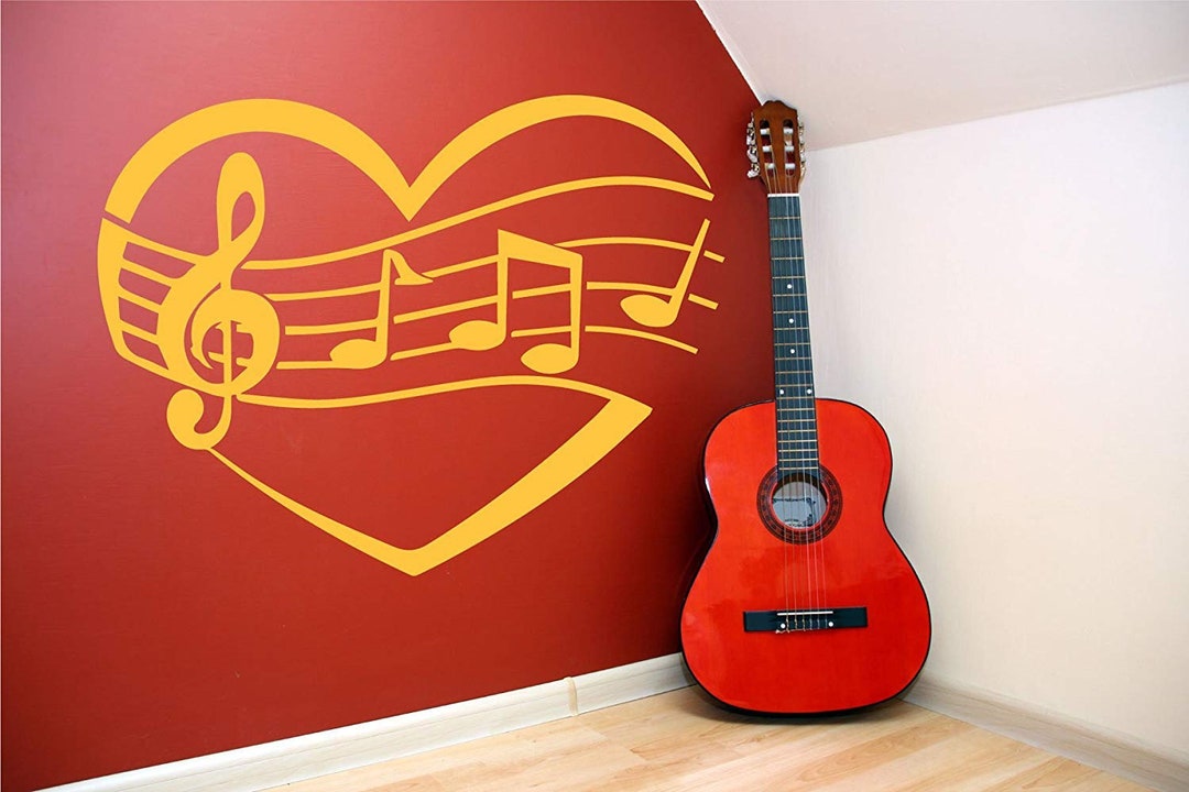 Music Notes Heart Wall Decal – Music Room Decor - Etsy