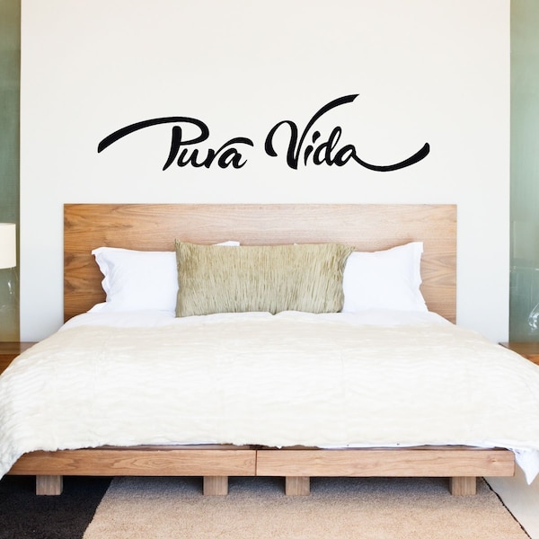 Pura Vida Decal, Pura Vida Costa Rica Vinyl Wall Decal, Latin America, Spanish, Pure Life, Simple Life, Vinyl Wall Decor, Removable Decal