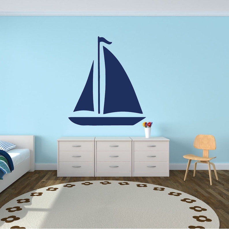 Sailboat Wall Decal Personalized Sailboat Wall Decor Wall Etsy