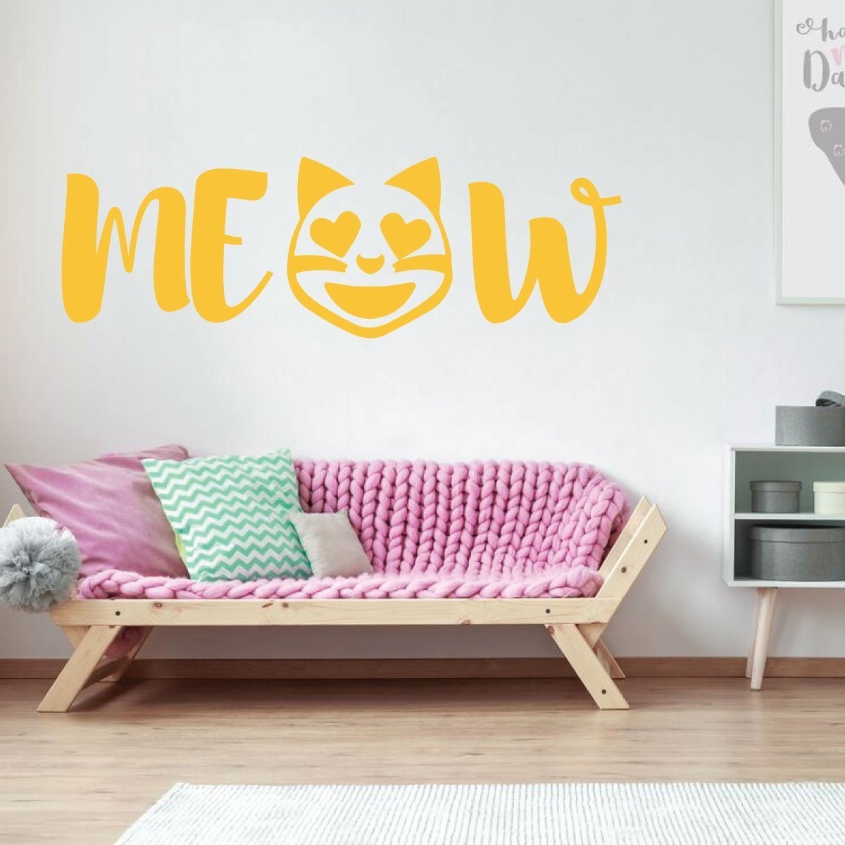 Emoji Wall Decal Meow Cat Vinyl Art Decorations for Teens - Etsy