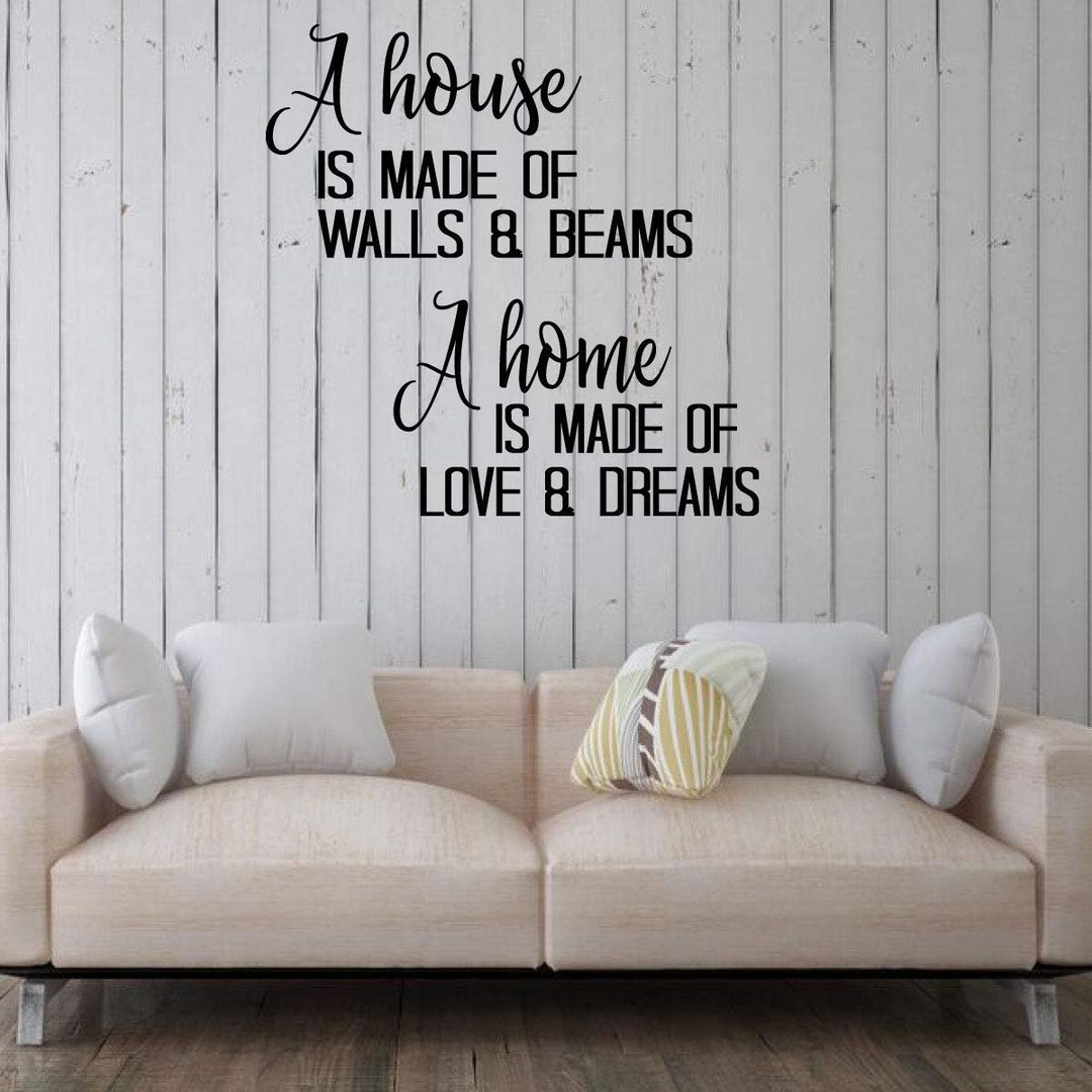 House Walls & Beams Vinyl Wall Decal - Inspirational Home Quote - Etsy