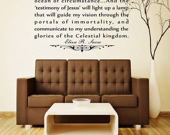 Christian Quotes Wall Decals, I Will Go Forward - Eliza R. Snow LDS Sister Religious Decoration Sticker for Home Decor, Church Decoration