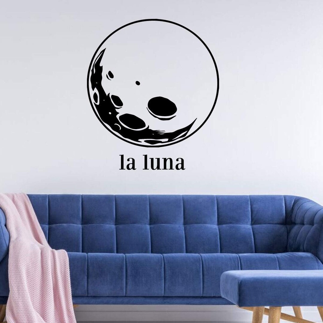 Moon Child Decal - Crescent Silhouette and Lettering Vinyl 'la Luna ...