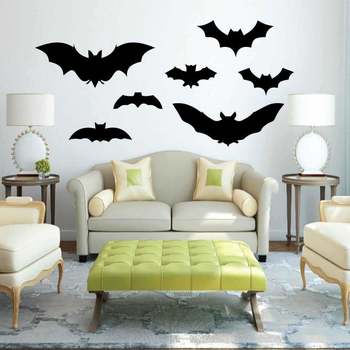 Black Vampire Bats Vinyl Decals for Halloween Party Haunted Etsy
