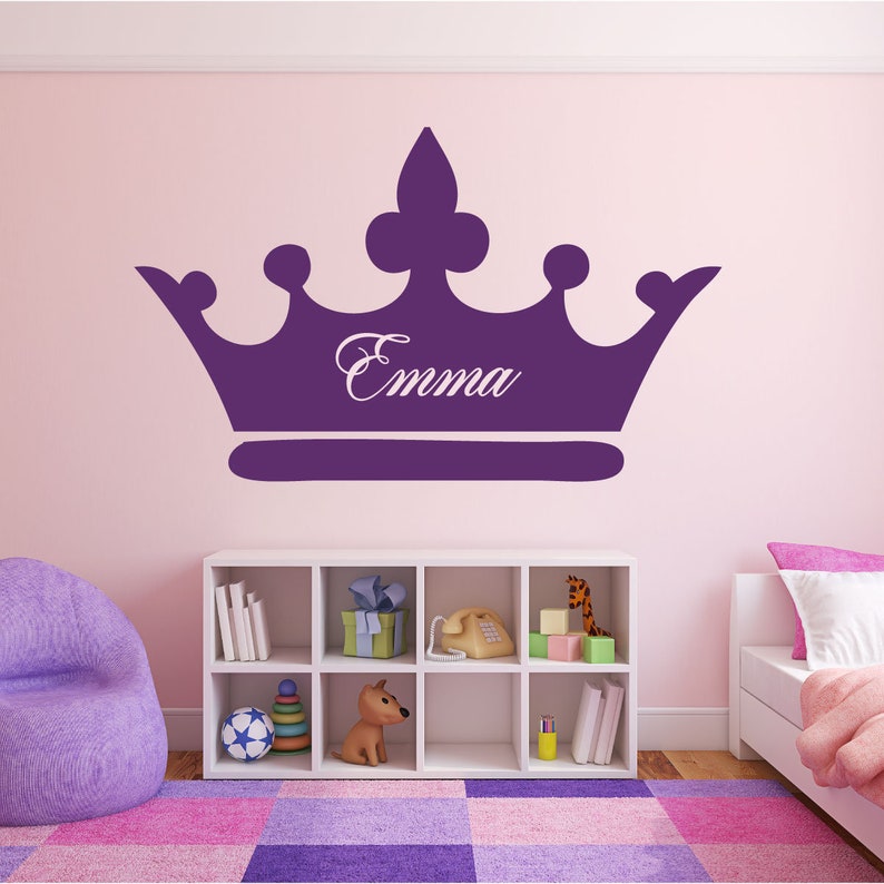 Personalized Princess Crown Wall Decal, Gold Nursery Decor - Etsy