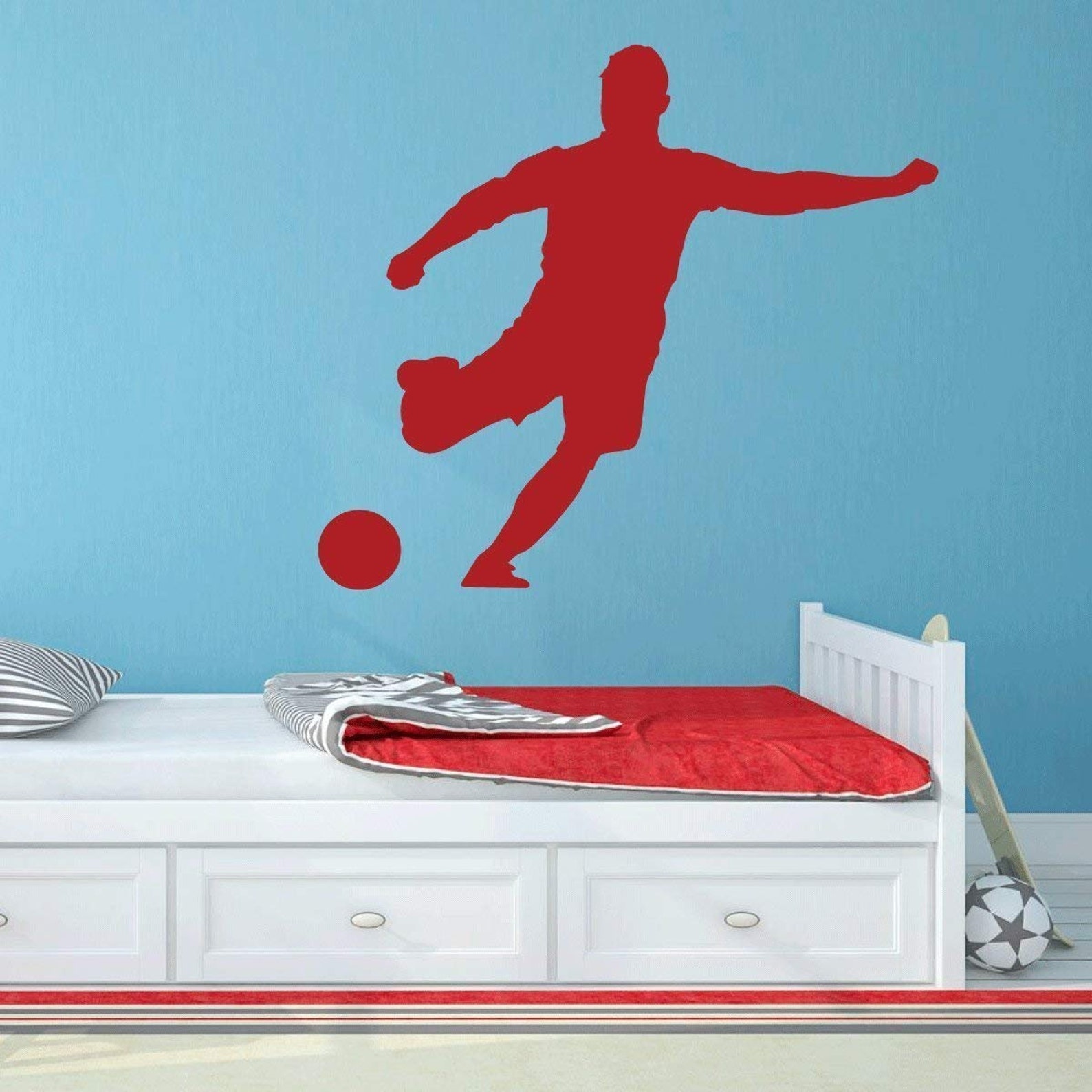 Soccer Player Wall Decal Personalized Sports Vinyl Sticker Etsy