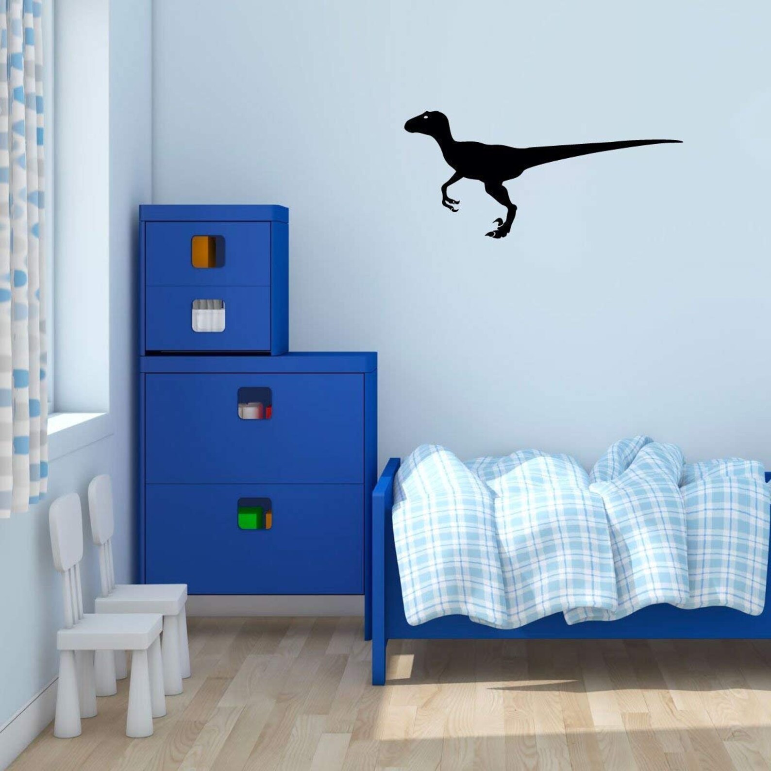 Velociraptor Wall Decal Dinosaur Themed Vinyl Sticker Decor Etsy