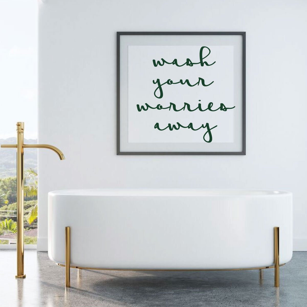 Bath Wall Decal for Bathroom Decor Wash Your Worries Away Etsy