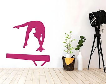 Gymnastic Wall Decal For Teen's Bedroom - Balance Beam - Girl's Vinyl Decor