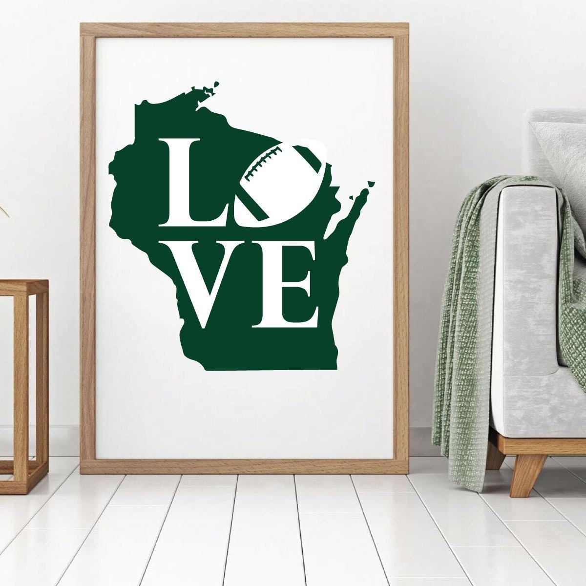 Grüne Bucht-Verpacker Liebe Wisconsin Wandtattoo für Büro | Etsy