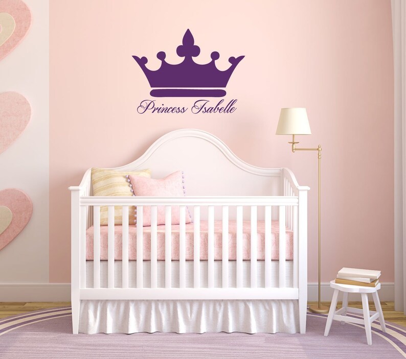 Personalized Name Wall Decals Princess Crown With Custom Etsy