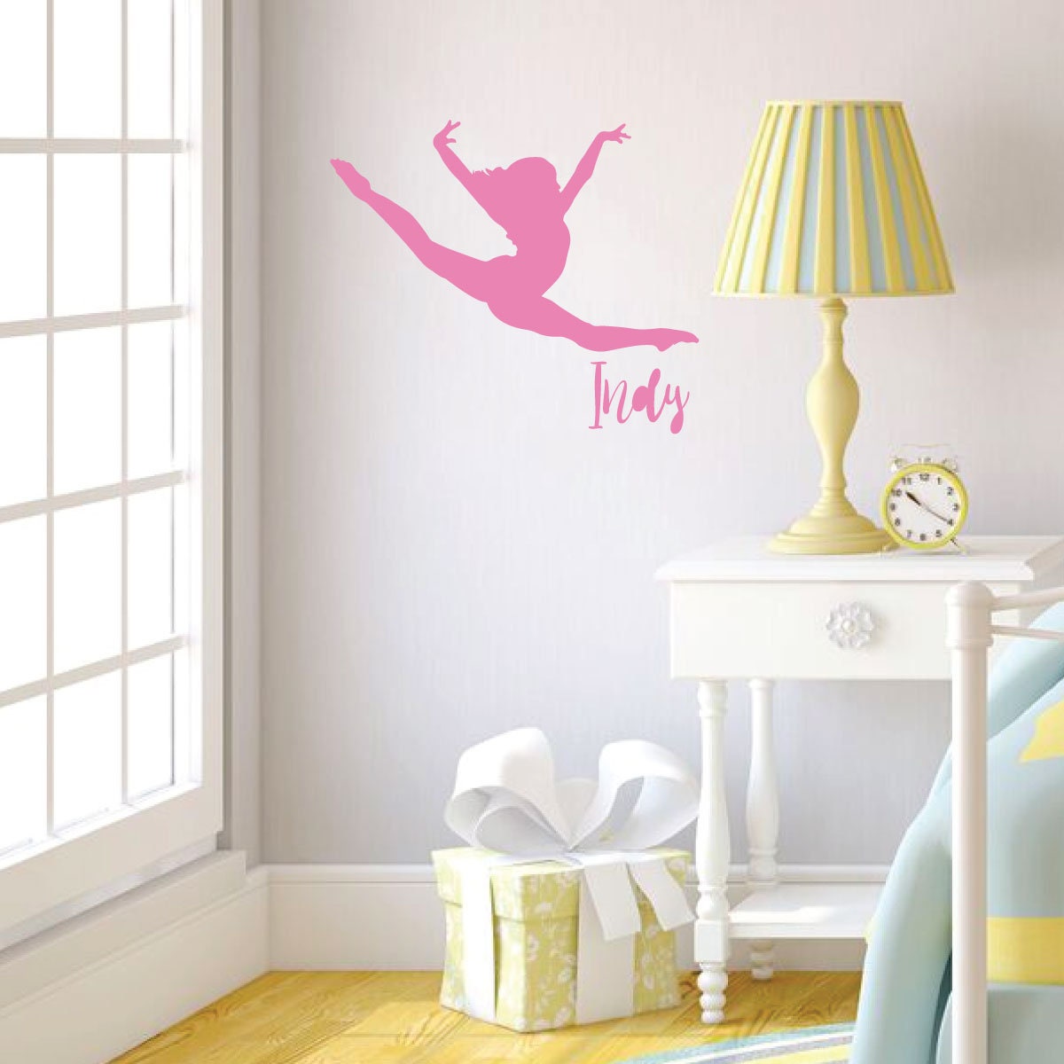 Gymnast Vinyl Wall Decal Personalized Gymnastic Girls Bedroom Etsy Canada