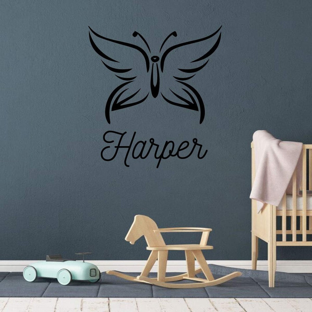 Personalized Butterfly Wall Decal – Girl's Nursery Vinyl Sticker - Etsy