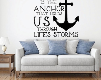 Personalized Anchor Wall Decal, Nautical Family Decor