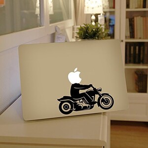 Bike Rider Apple Macbook Laptop Decal, Biker Vinyl Design