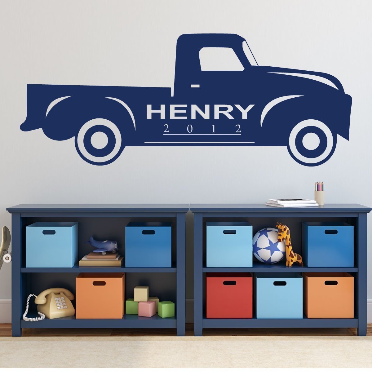 Chevy Truck Wall Decor Personalized Classic Vehicle Vinyl Etsy