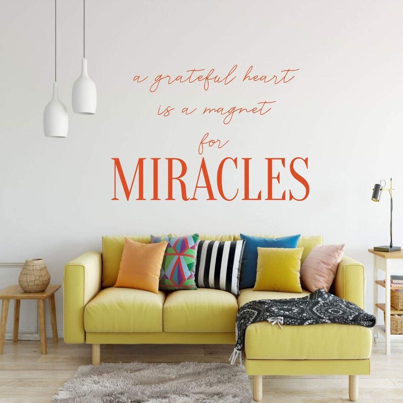Christian Wall Decal 'A Grateful Heart is a for Etsy