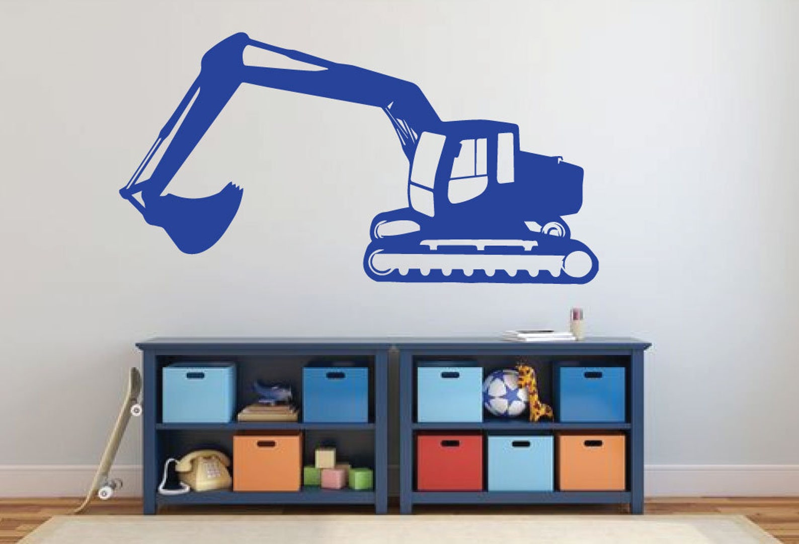 Excavator Wall Decal Personalized Vinyl Decor for Boy's Etsy