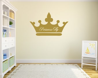 Princess Wall Decal, Girls Bedroom Wall Decor, Pink Nursery Decor, Kids Vinyl Decal, Wall Sticker, Personalized Wall Decal Name for Girls