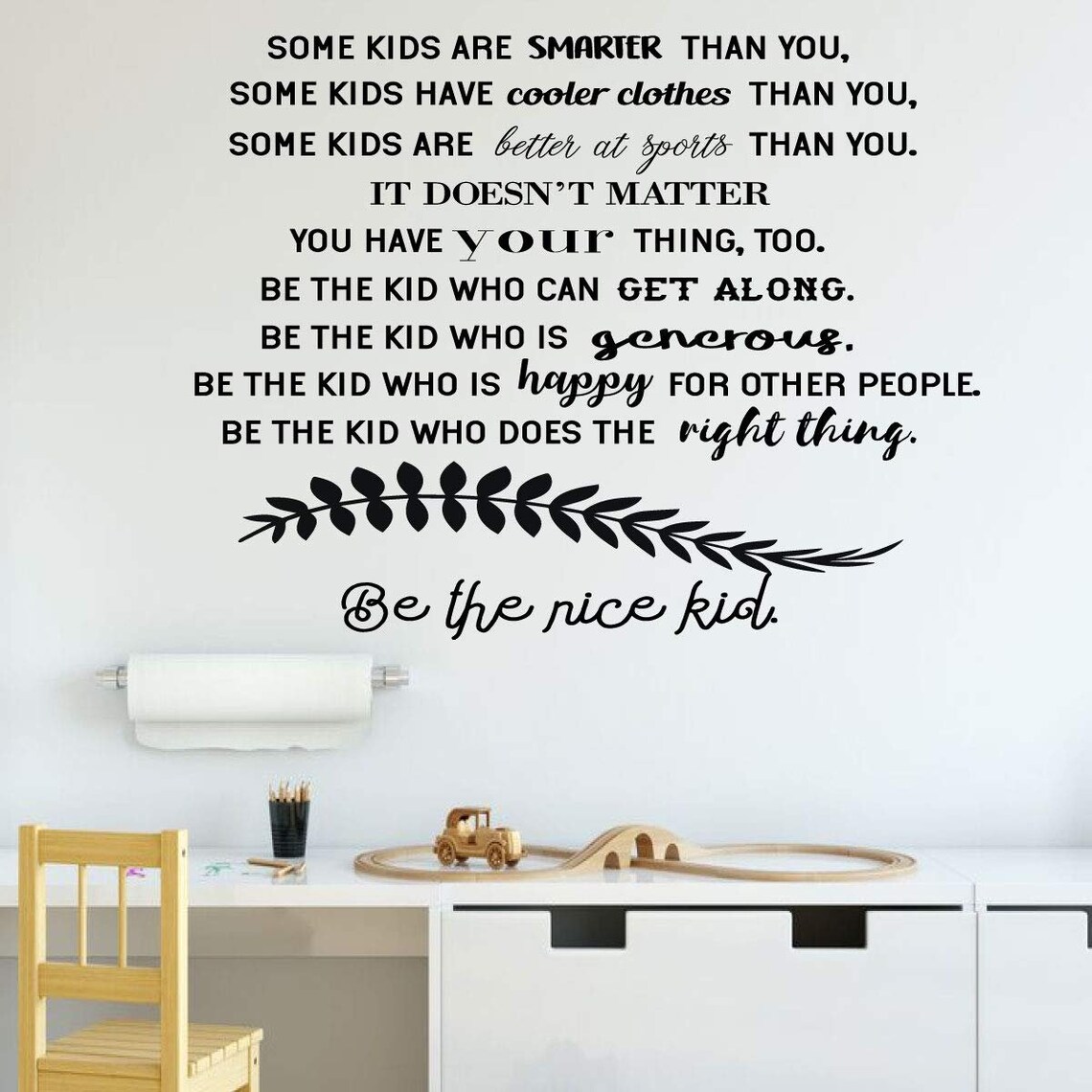 Be the Nice Kid Vinyl Wall Quote With Silhouette Branch | Living Room ...