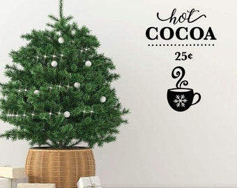 Hot Cocoa 25c Christmas Wall Decal – Holiday Vinyl Decor