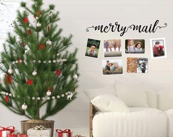 Merry Mail Christmas Wall Decal – Holiday Vinyl Lettering