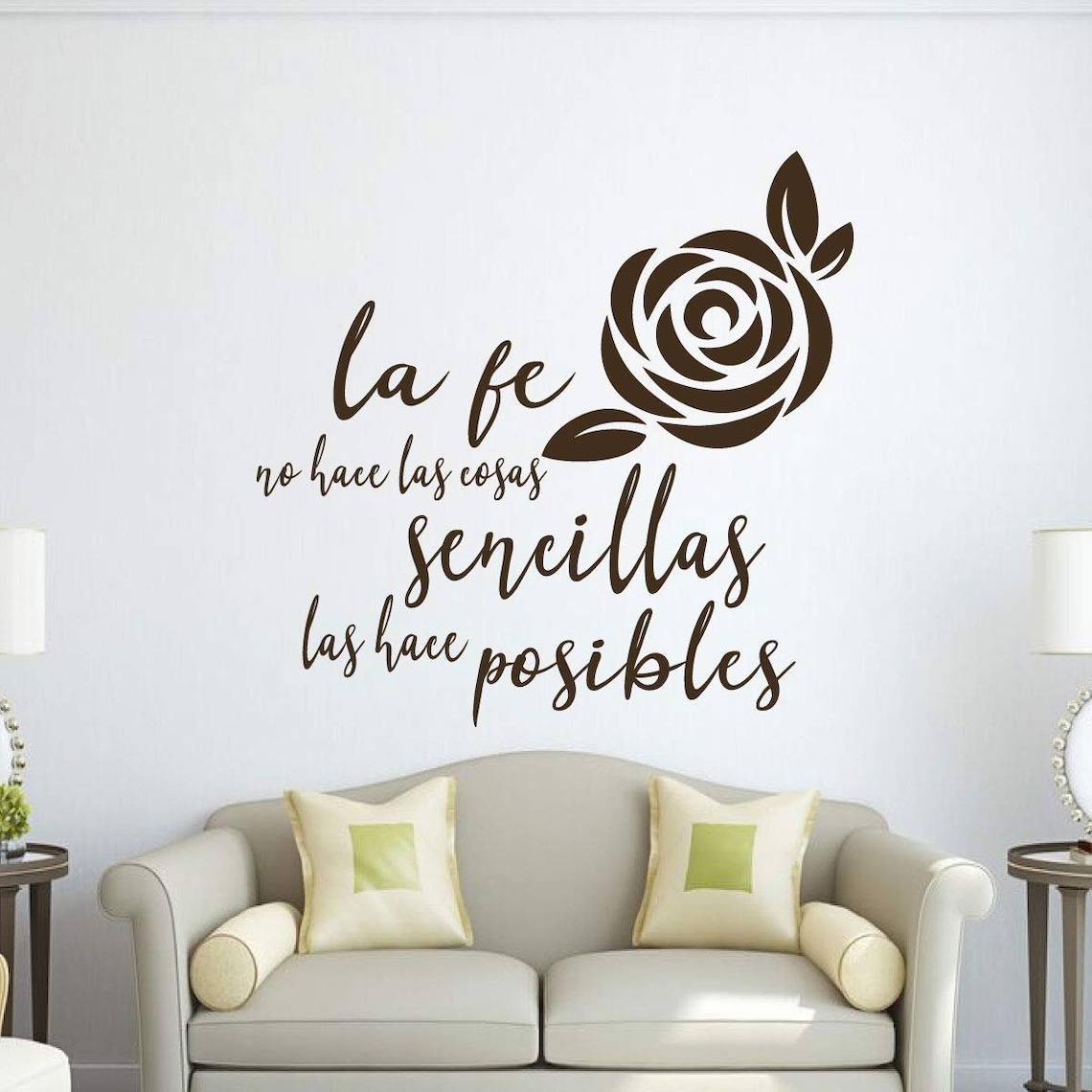 Spanische Zitat Aufkleber Vinyl Wand Design La Fe keine Etsy