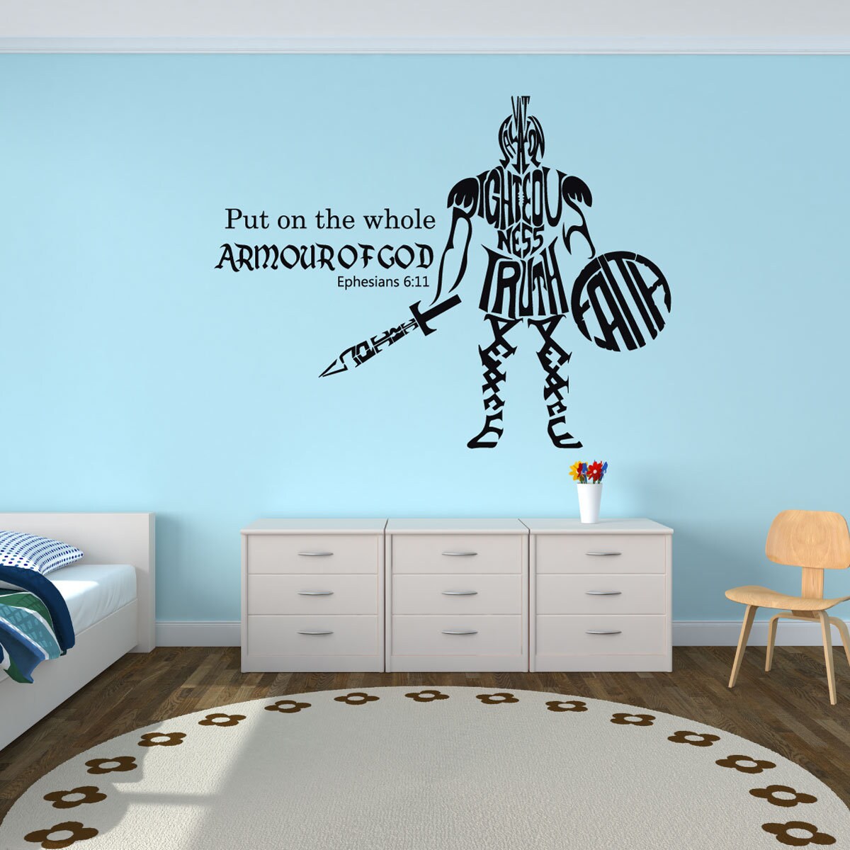 Christian Wall Decal Put On The Whole Armor Of God Bible Etsy