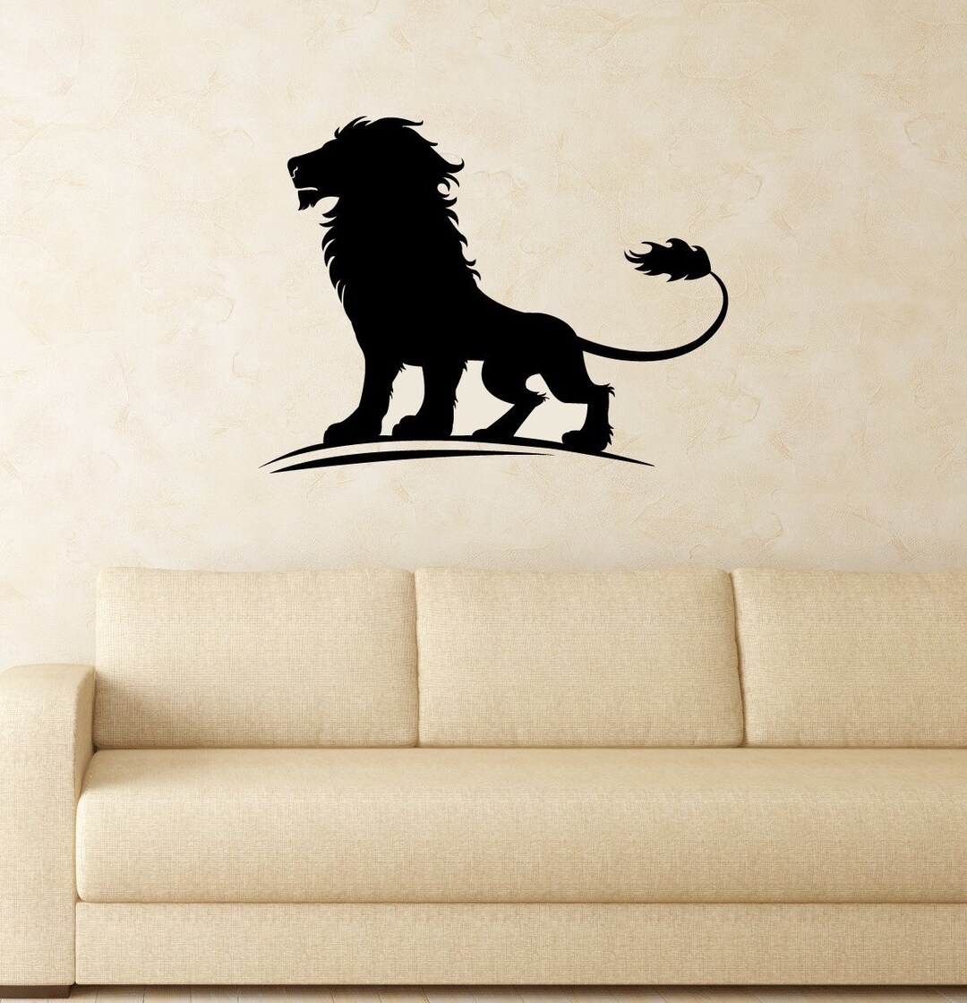 Lion Vinyl Decal, King of the Jungle Wall Art Sticker for Kids Room ...