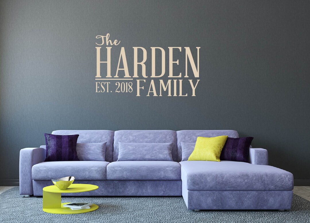 Personalized Family Modern Wall Decor - Family Name With Established ...