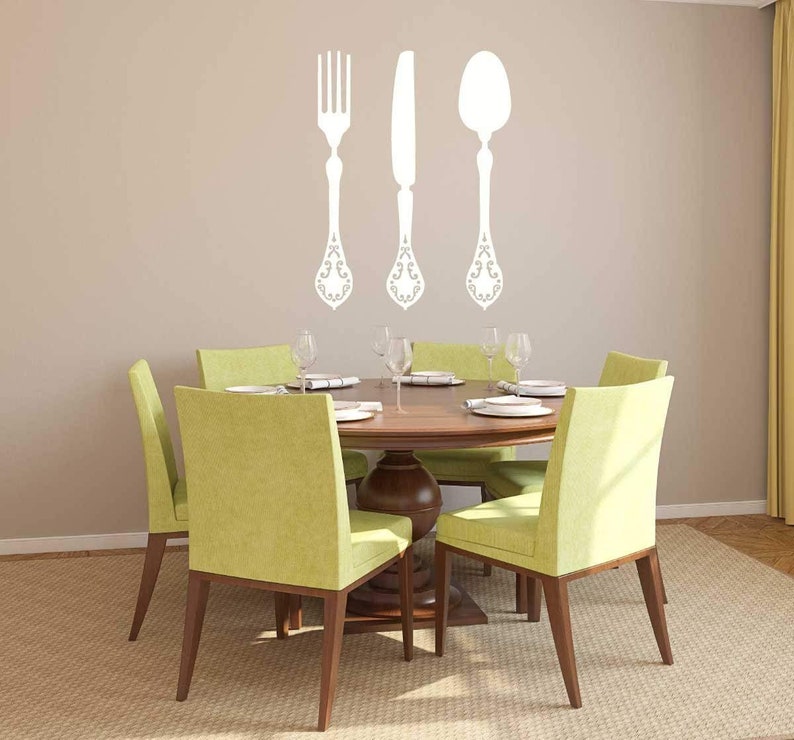 Fork Knife Spoon Wall Decor Vinyl Decal for Kitchens and Etsy