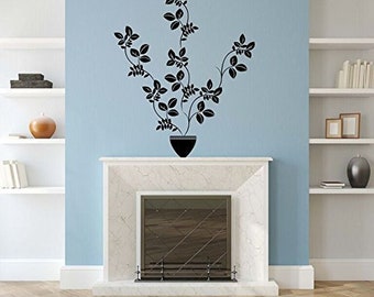 Living Room Decor Wall Art Floral Design Vinyl Decals