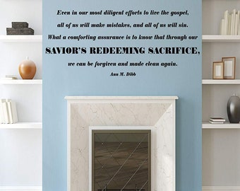 Savior's Redeeming Sacrifice, Christian Quote Vinyl Wall Decal