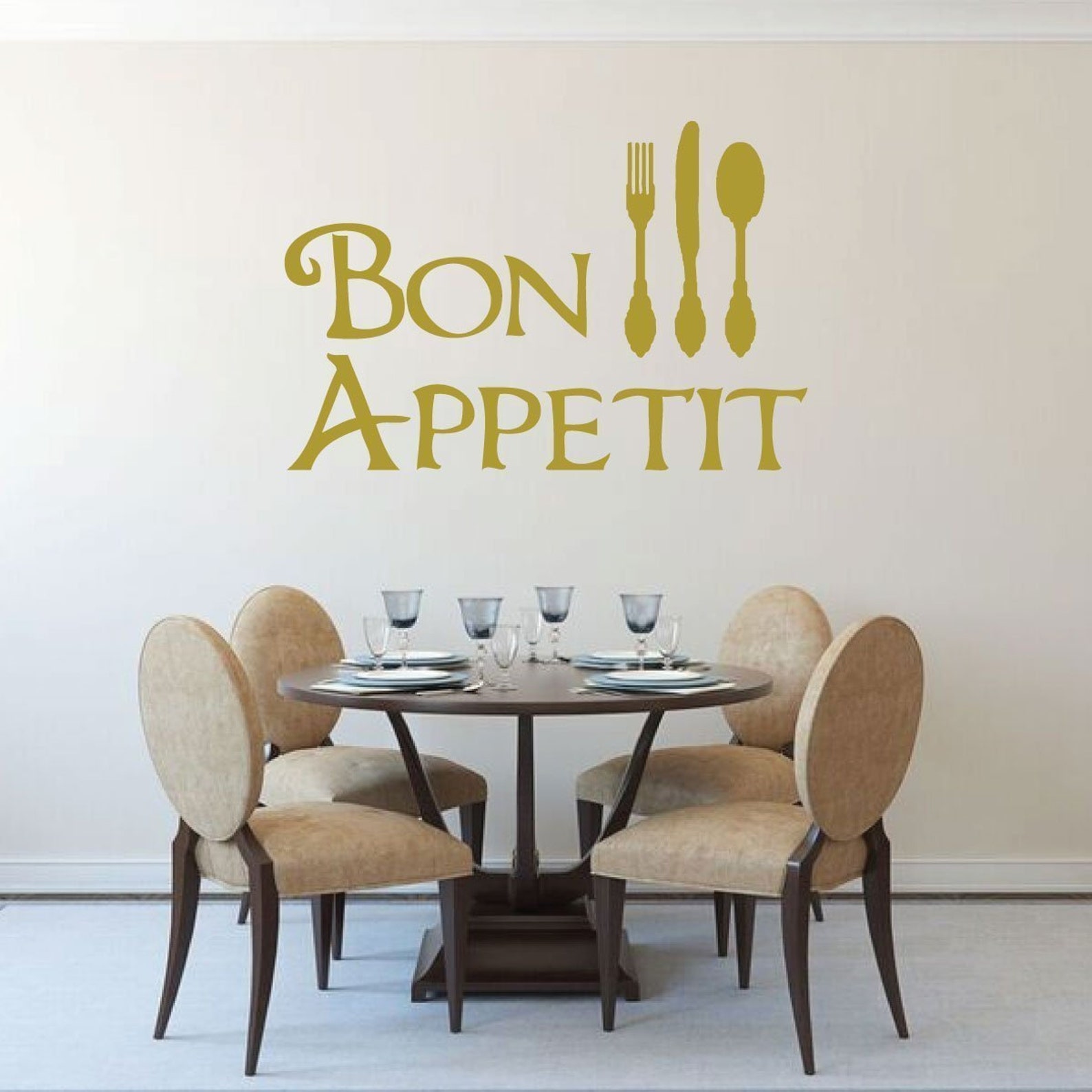 Bon Appetit Wall Decal - Kitchen or Restaurant Themed Vinyl Decor With