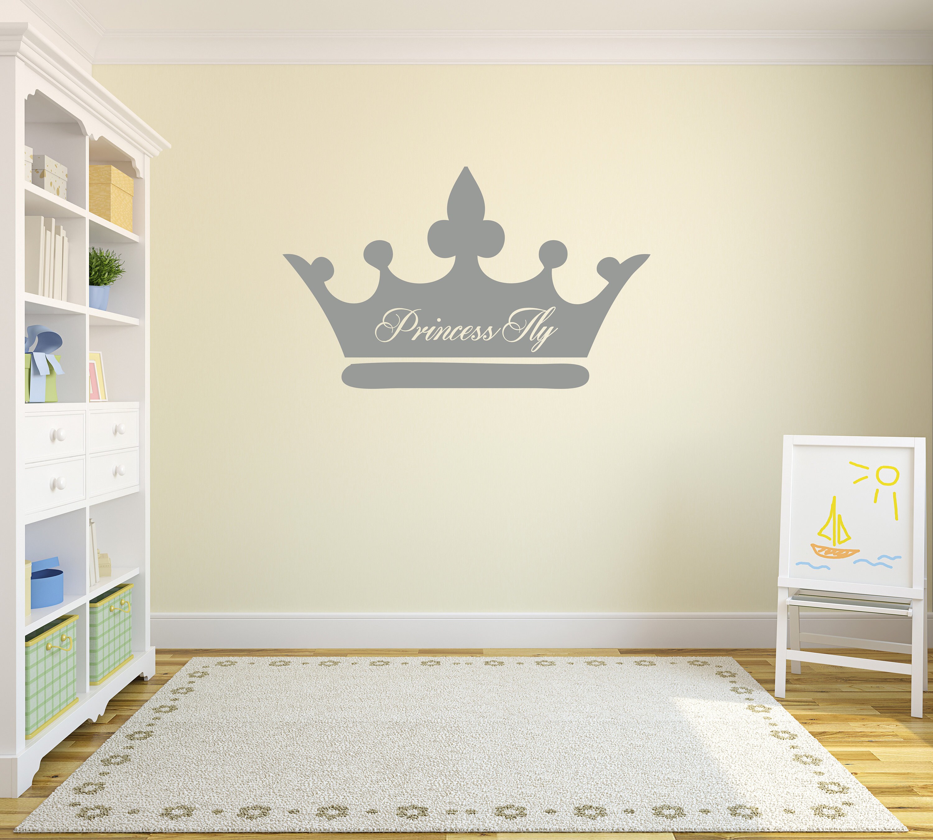 Personalized Princess Crown Wall Decal, Girls Nursery Decor - Etsy
